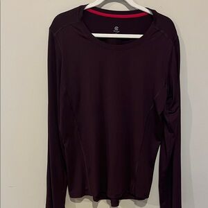 Women's Burgundy Long Sleeve dri-fit Top